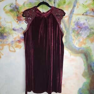 NWT She + Sky Velvet and Lace Swing Dress